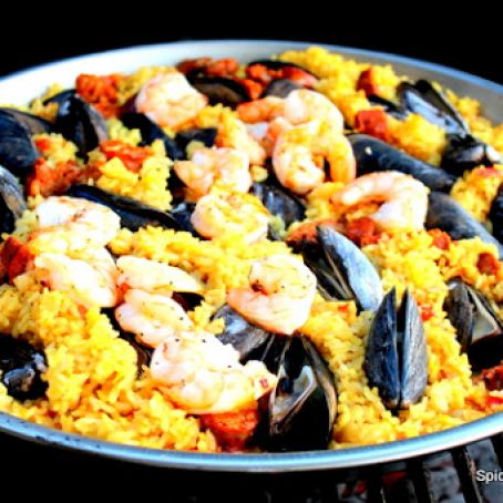 Grilled Paella for a Crowd