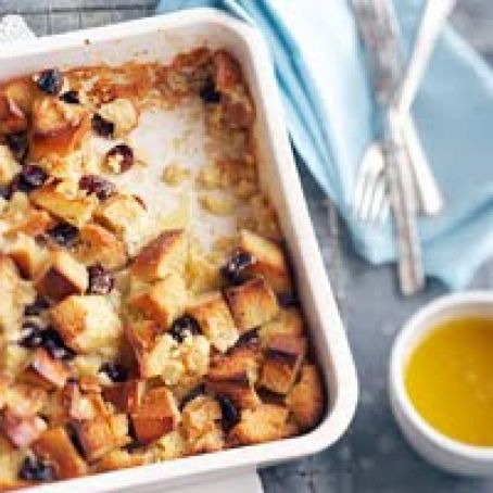 White Chocolate Bread Pudding with Hard Sauce