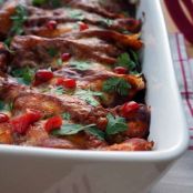 Lightened-Up Red Sauce Enchiladas