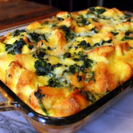 Make-Ahead Spinach & Cheese Strata