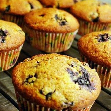 Blueberry cornmeal muffins