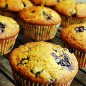 Blueberry cornmeal muffins