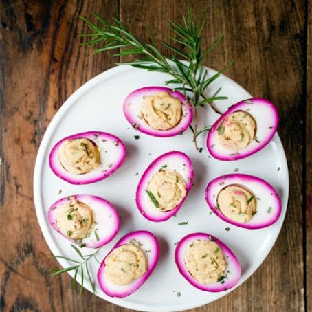 Beet–Pickled Deviled Eggs
