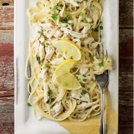 Roasted Chicken Pasta with Lemon Butter Sauce