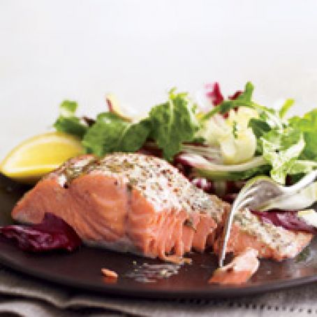 Roasted Salmon with Mustard- Dill Glaze