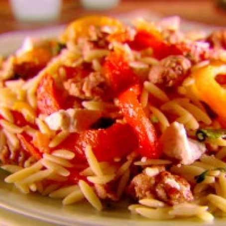 Orzo with Sausage, Peppers and Tomatoes (Giada)