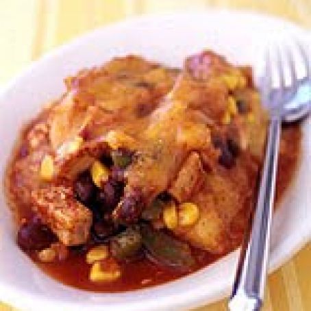 Chicken, Black Bean and Corn Enchilada Casserole
