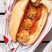 Turkey Meatball Garlic Bread Heroes (Gourmet Magazine)
