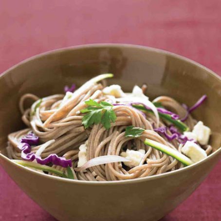 Cold Soba Salad with Feta and Cucumber