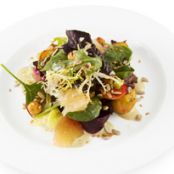 Spinach and Beet Salad with Green Goddess Dressing and Port Vinaigrette