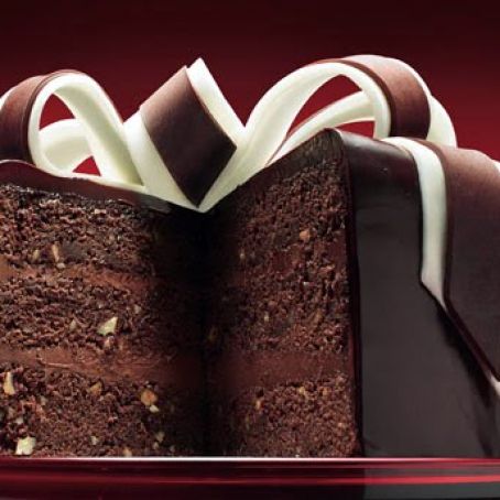 Spiced Chocolate Torte Wrapped in Chocolate Ribbons