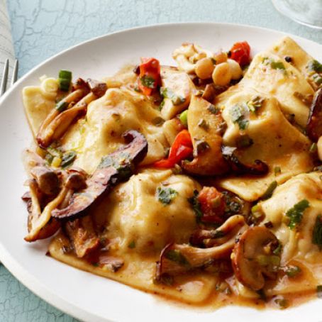 Bacon Ravioli With Mushrooms