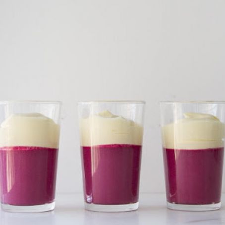 Beet Panna Cotta and Meyer Lemon Mousse
