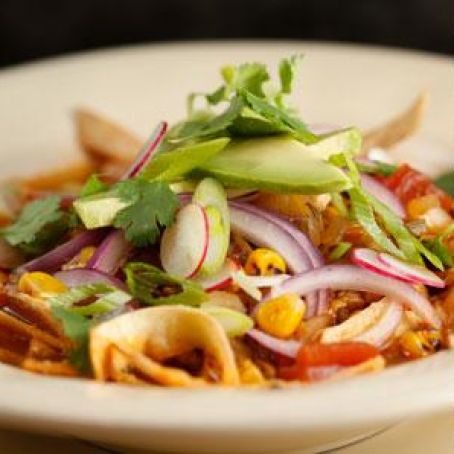 Chicken Posole with Crispy Tortilla Strips