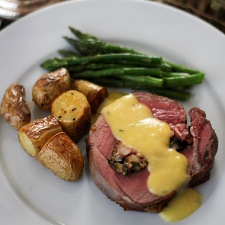 Maine Lobster-Stuffed Chateaubriand with Bearnaise Sauce