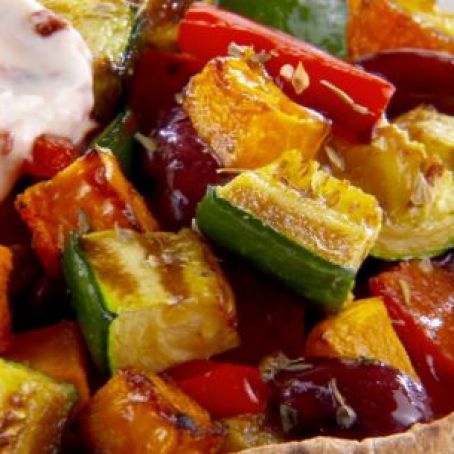 Roasted Vegetables with Chipotle Cream