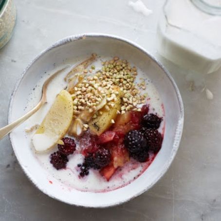 Warm apple buckwheat breakfast bowl