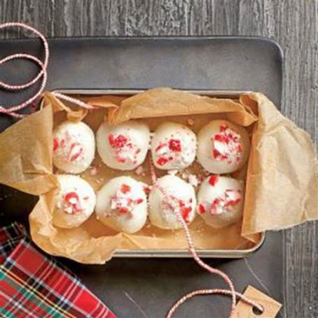 Minted white chocolate balls