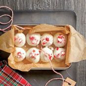 Minted white chocolate balls