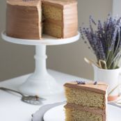 Earl Grey Cake with Chocolate Lavender Frosting