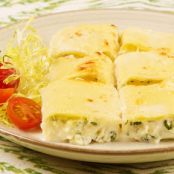 Three Cheese Rotolo with White Sauce