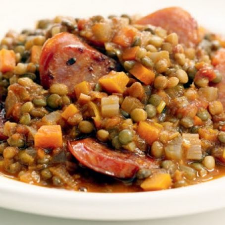 Lentil and chorizo stew