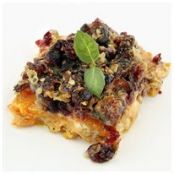 ZESTY SWEET POTATO GRATIN WITH CRANBERRY CRISP