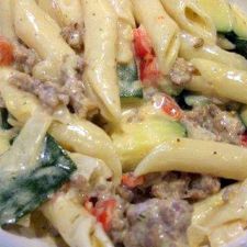 Baked Penne with Sausage, Zucchini, and Fontina