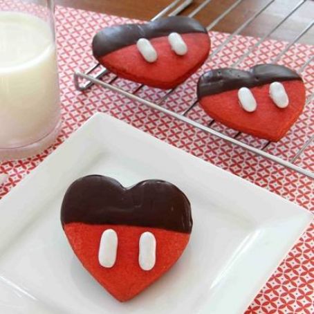 Mickeys Chocolate Dipped Valentines Cookies-Disney