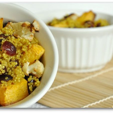 Cranberry Curry Quinoa with Roasted Veggies