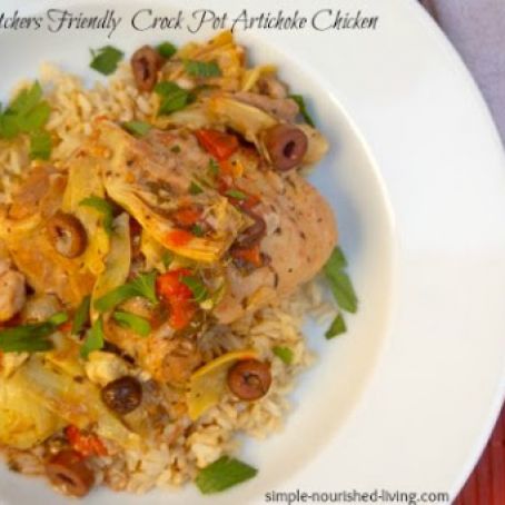 Crock Pot Artichoke Chicken Recipe - WW = 4 Points Plus