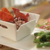 Kentucky Red Beans and Rice Topped with Crispy Country Ham