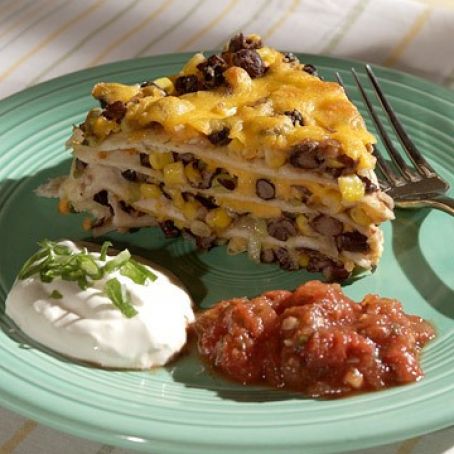 Tortilla and Black Bean Pie