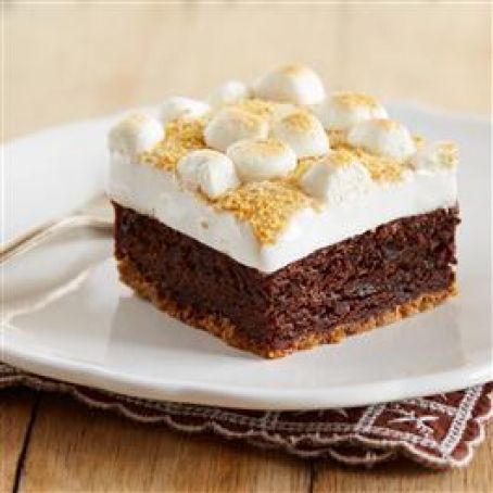 Fudgy S'mores Brownie Bars