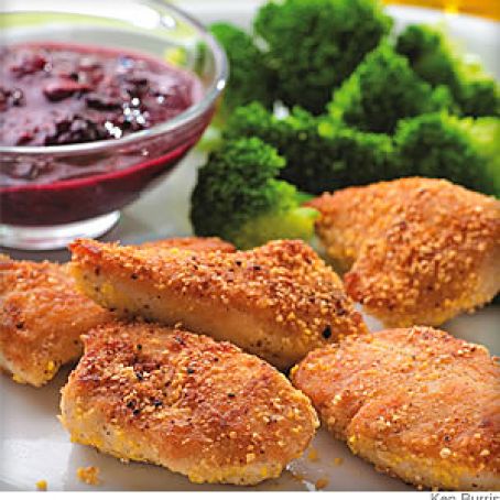 Cornmeal-Crusted Chicken Nuggets With Blackberry Mustard