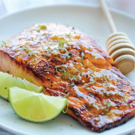 Honey Glazed Salmon with Browned Butter Lime Sauce