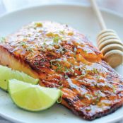 Honey Glazed Salmon with Browned Butter Lime Sauce