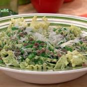 Pasta Ribbons with Peas, Prosciutto, Cream and Spring Pesto