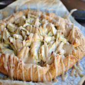 Simple Apple Galette with a Cheddar Pie Crust + Sweet Brown Butter Drizzle