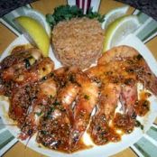 CAMARONES CON AJO Y SALSA DE TEQUILA AÑEJO