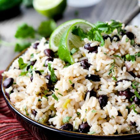 ONE POT CILANTRO LIME RICE (WITH BLACK BEANS)