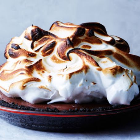 No-Bake Chocolate Cream Pie with Toasted Meringue