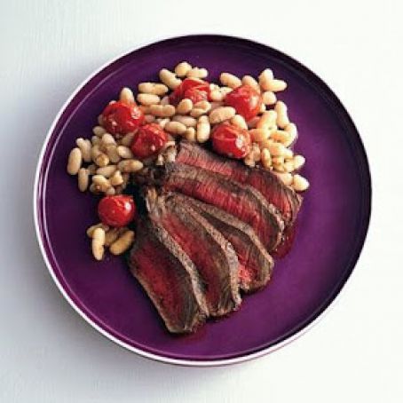 SPICE RUBBED STEAK w/BEANS & TOMS