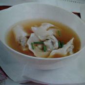 Lemongrass Chicken Broth and Mushroom Wontons