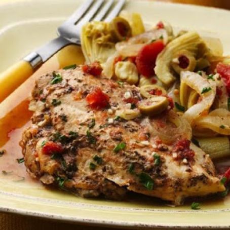 Slow-Cooker Chicken with Tomatoes and Artichokes