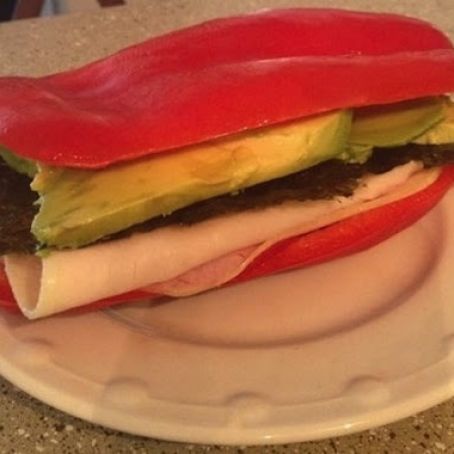 Red Pepper, with Avocado, Turkey and Seaweed Strips