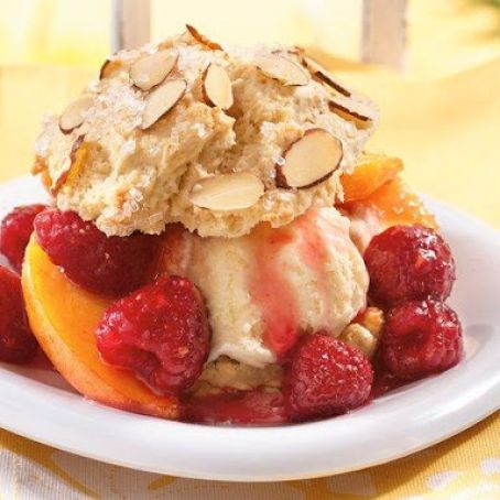 Peach Melba Shortcakes