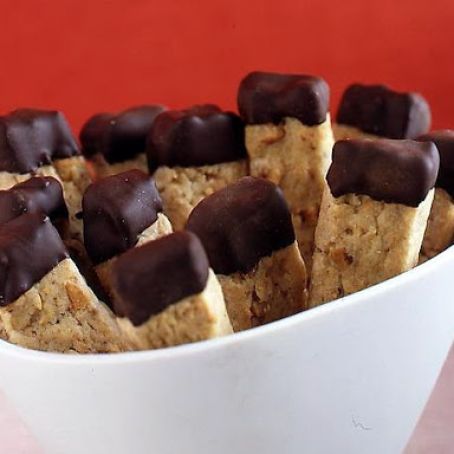 Chocolate Dipped Hazelnut Shortbread