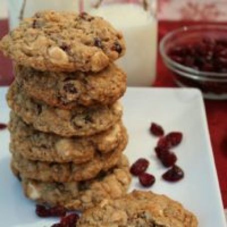Oatmeal Craisin White Chocolate Chip Cookies