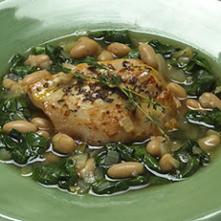 THIGHS****Braised Chicken with White Beans & Greens (Clinton Kelly)